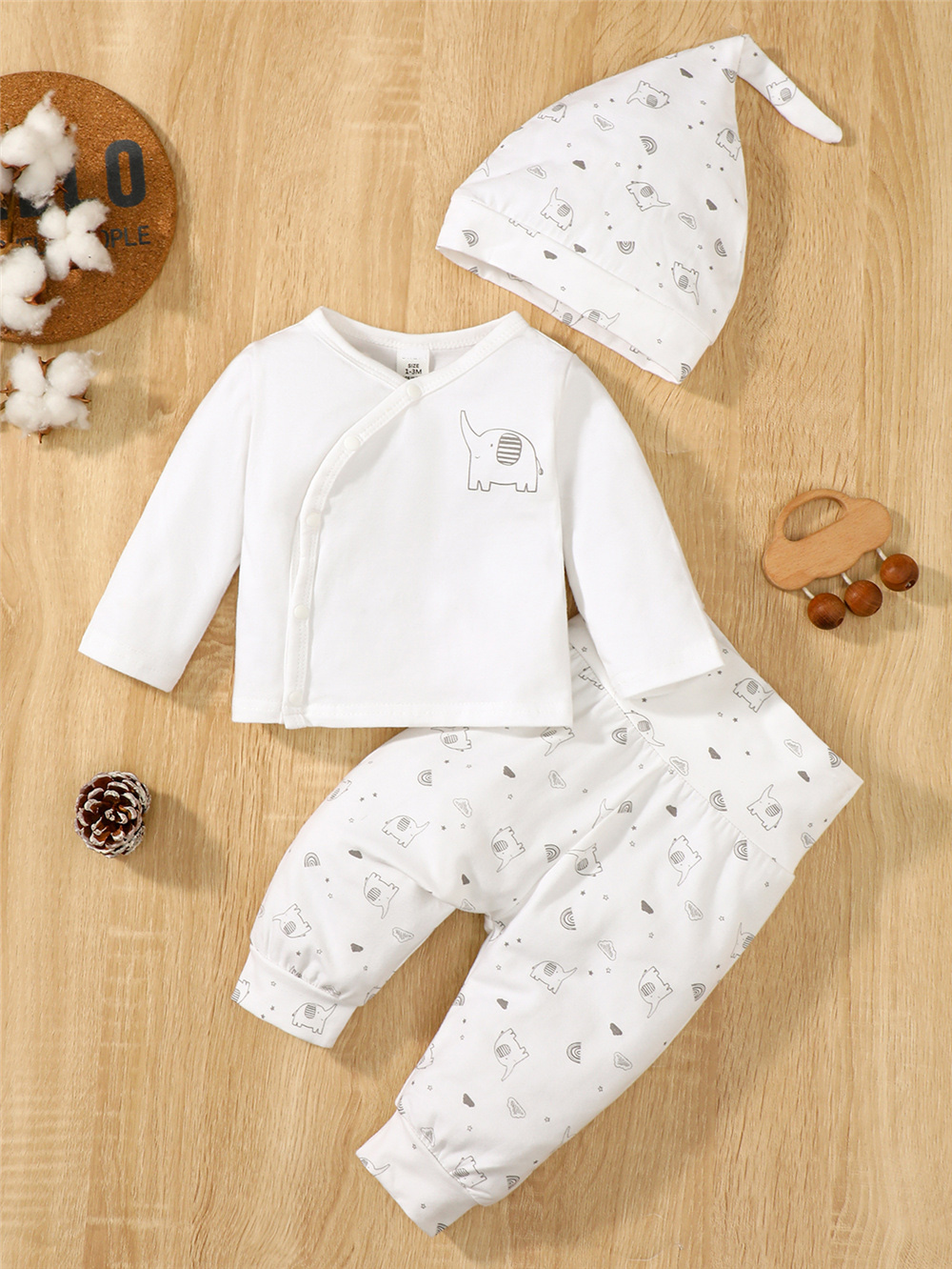 Baby Clothing Elephant - 3PCS Newborn Baby Boy&Girl Daily Clothes
