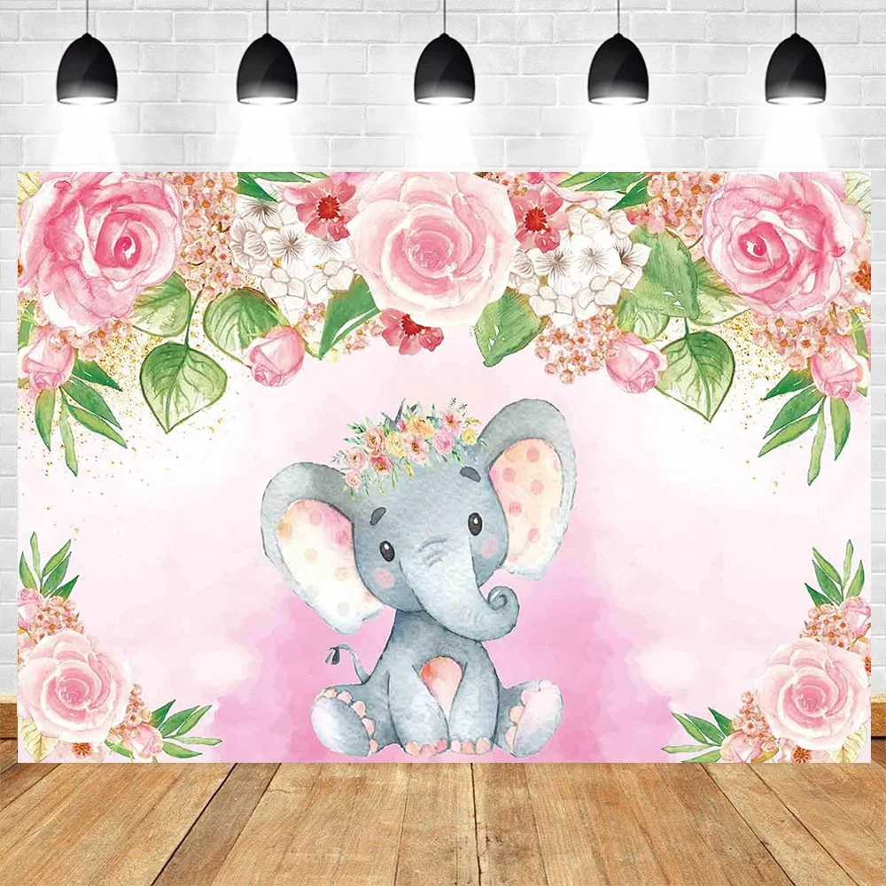 Baby Clothing Elephant - Elephant Flower Backdrop Newborn Boy Girl