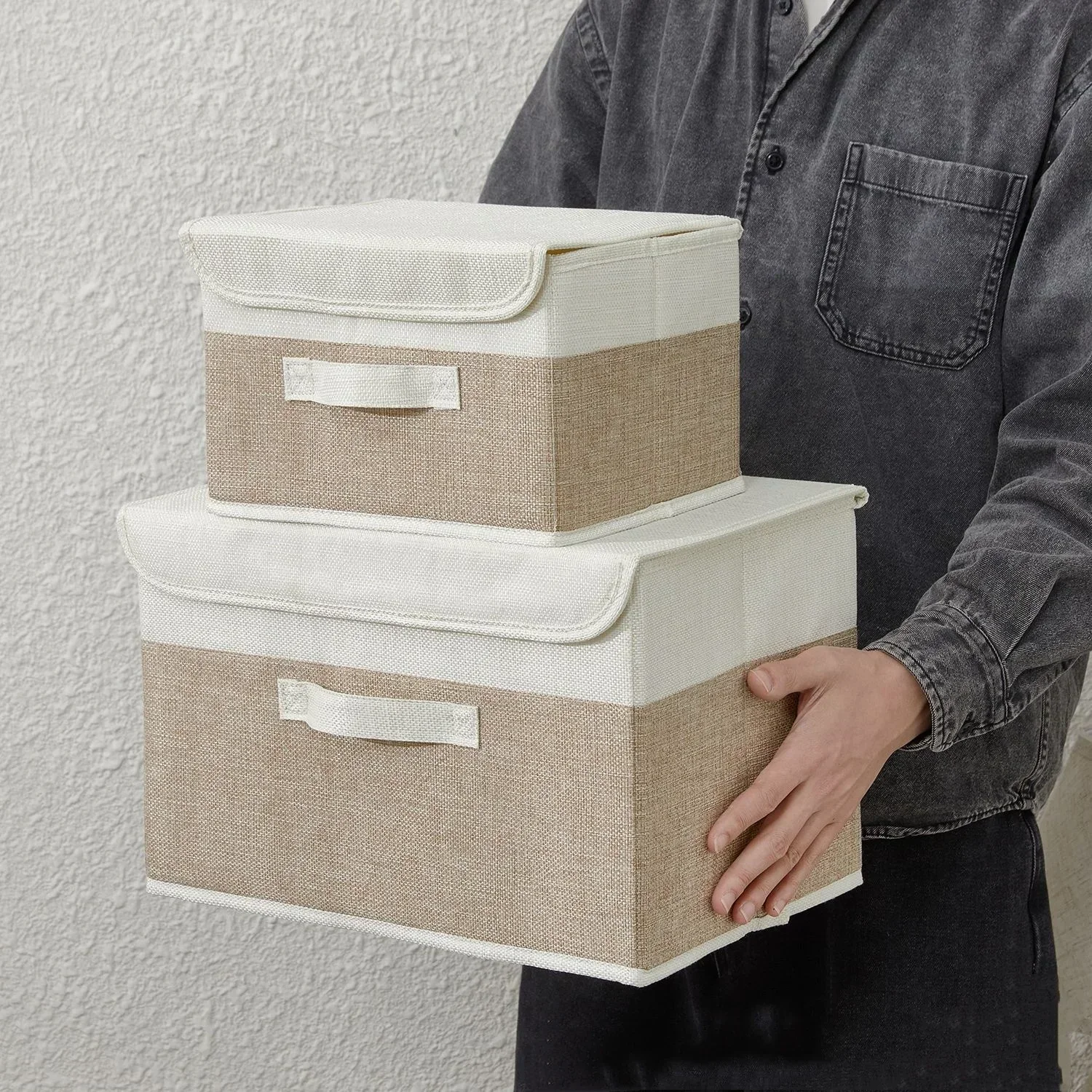 Baby Clothing Wardrobe - Large-capacity Linen Fabric Storage Organizer Foldable