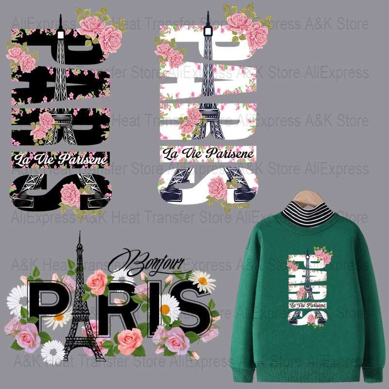 PARIS Letter Iron-On Transfer  - Baby Clothing Paris のレビューと価格
