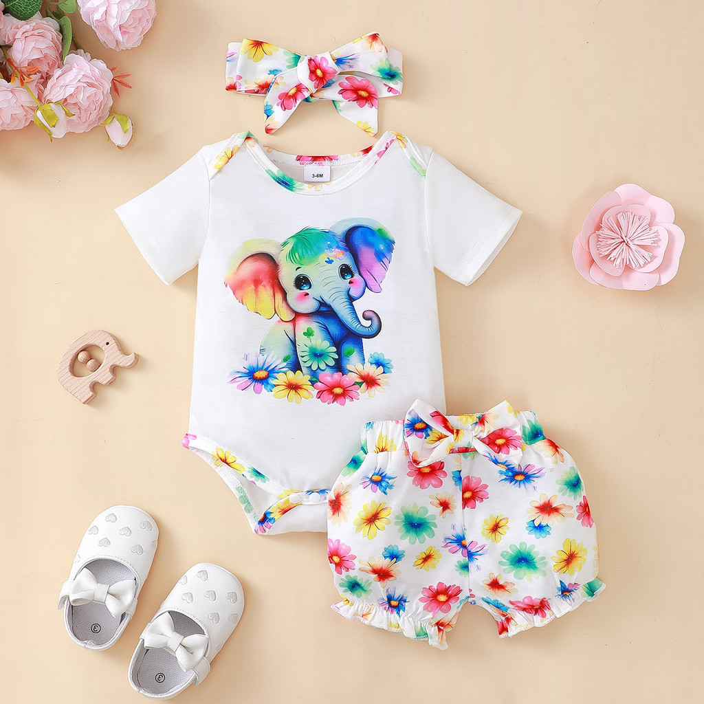 3PCS Newborn Baby Girl Clothin - Baby Clothing Elephant のレビューと価格