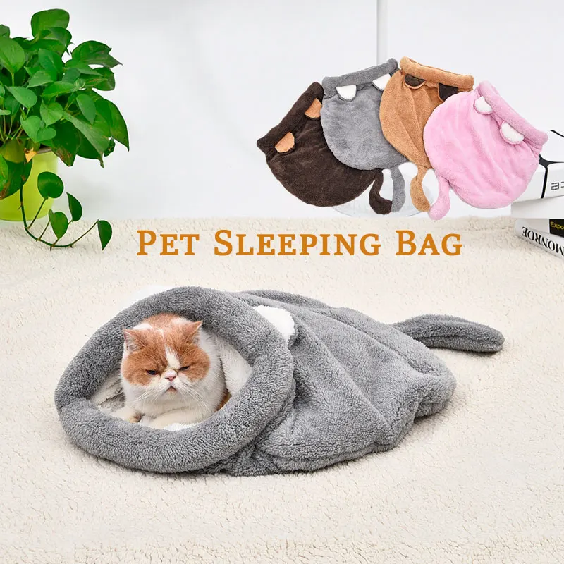 Warm Coral Fleece Cat Sleeping - Fleece Sleep Bag のレビューと価格