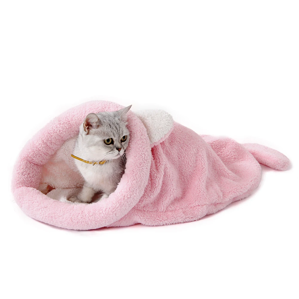 Warm Coral Fleece Cat Sleeping - Fleece Sleep Bag のレビューと価格